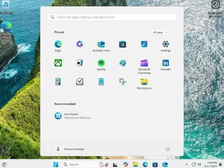 windows 11 start menu